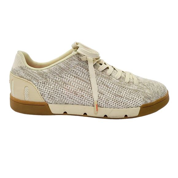 SWIMS Twill Knit Sneaker Gum Sole Breeze Casual Tan Tennis Shoe Men's 7 - Picture 1 of 12